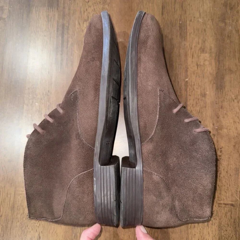Cole Haan Men 8M Brown Suede Chukka Boots Lace Up Desert Ankle Dress Shoes